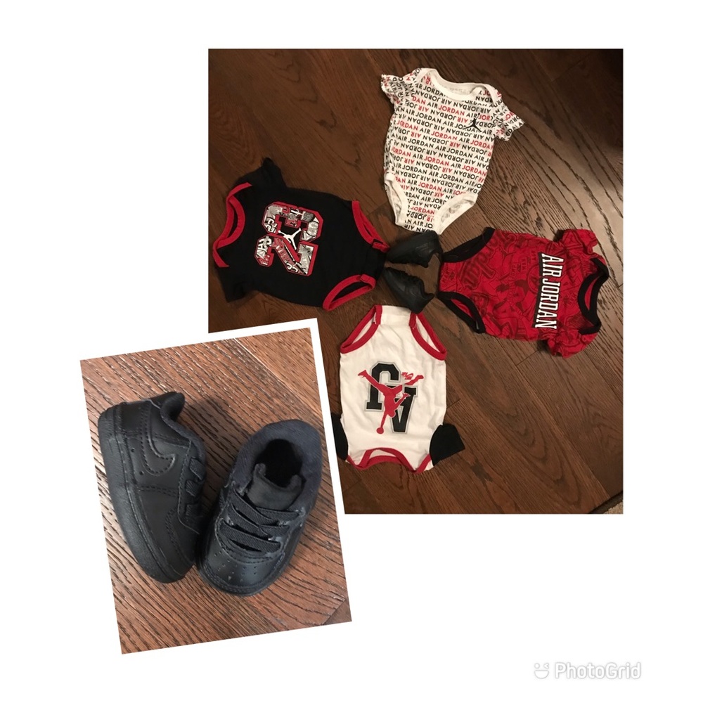 Jordan onesies Bundle  plus + Nike AF1’s shoes